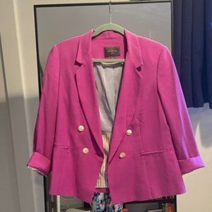 Cole Haan 12 Purple/Pink Double Breast Blazer Wool